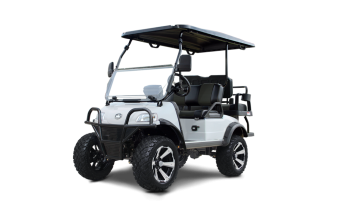 Pearl White Evolution Forester 4 Golf Cart